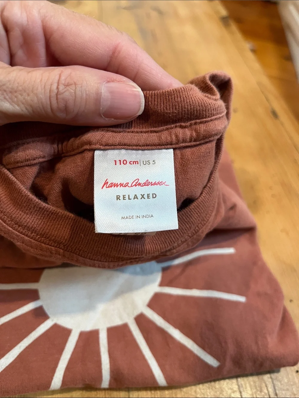 HANNA ANDERSSON 110 Copper Sun Graphic Tee Relaxed Fit